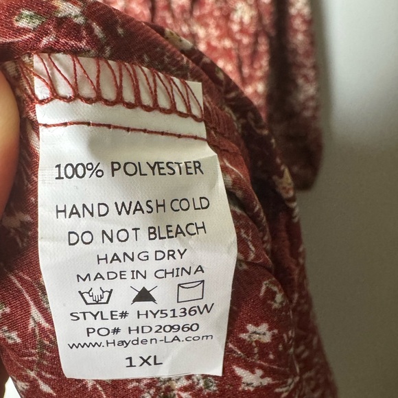 Hayden LA Red Bishop Sleeve Sundress Bohemian - Picture 6 of 6